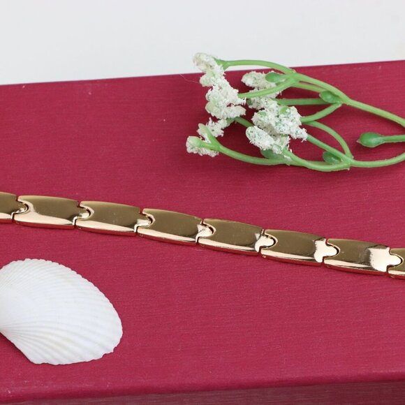 "Rose Gold Polished Link Bracelet in High Quality Brass, XPBL1131 - Picture 12 of 12